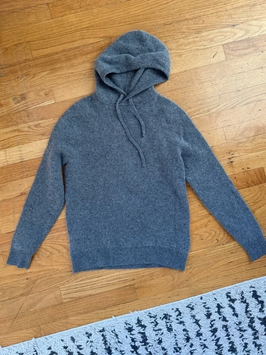 J. Crew Gray Cashmere Hooded Sweater - size small, excellent condition - Picture 7 of 7